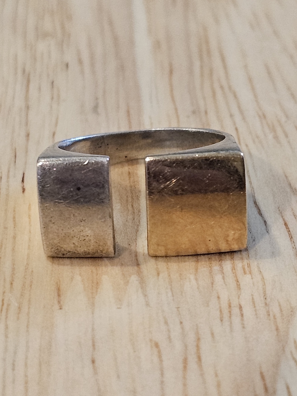 Geometric Statement Ring Silver US 7